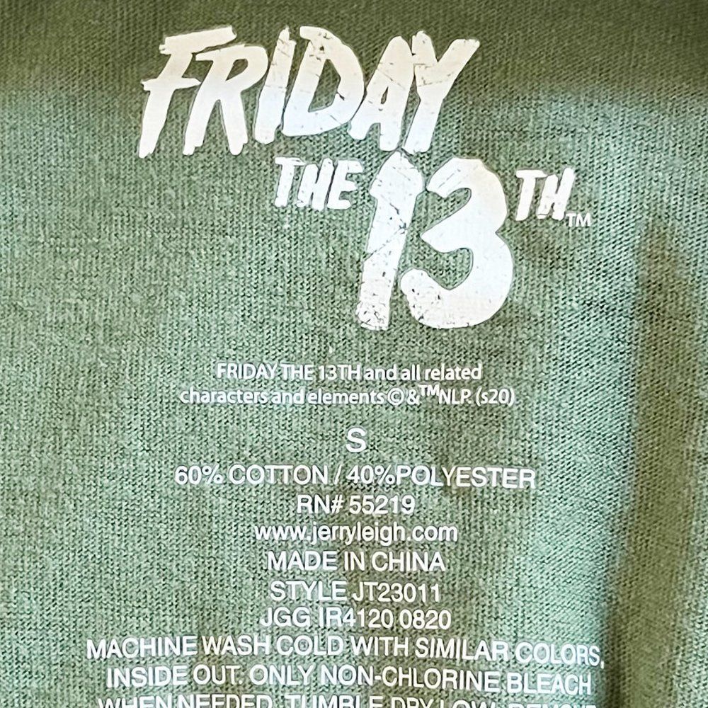 Friday The‎ 13th Jason Voorhees Green Tie Dye Shirt NWOT Size Small - Picture 6 of 6